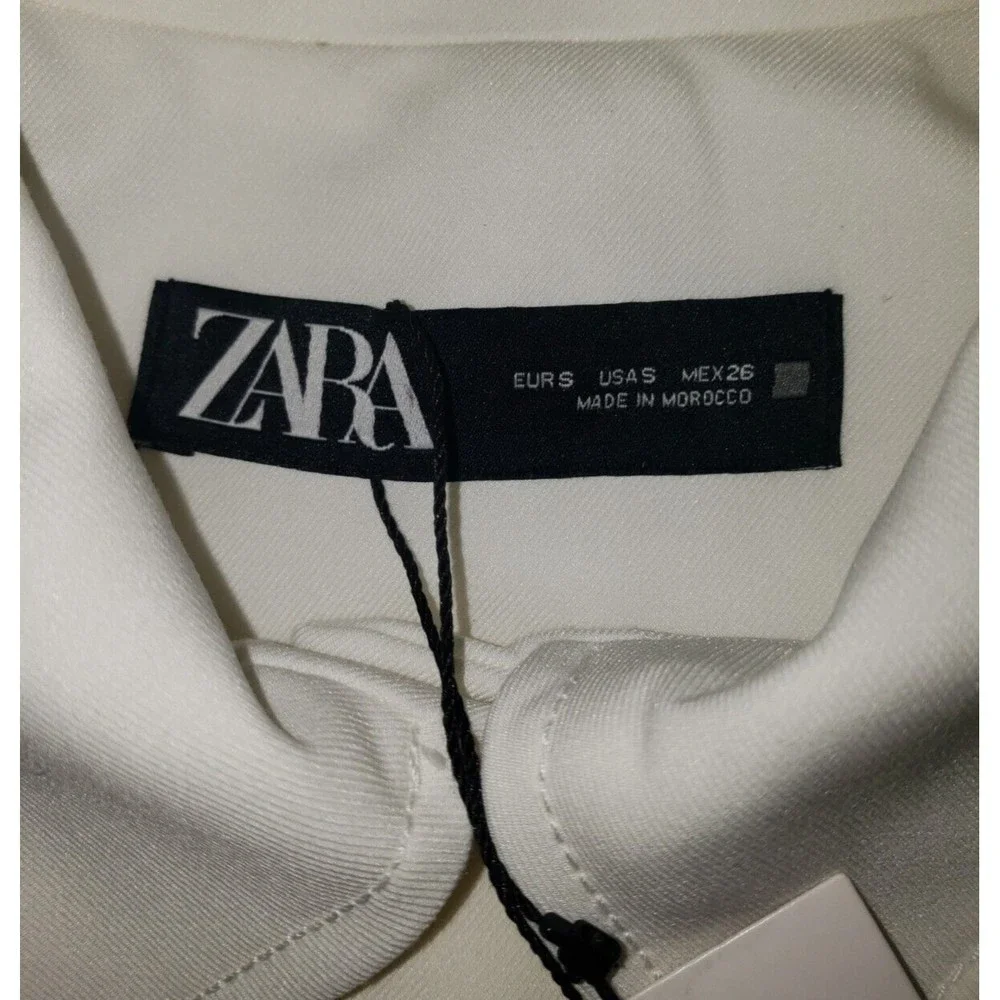 NWT Zara Sz S White Jacket Blazer Professional Career Casual Gold Buttons Lined - Picture 11 of 15